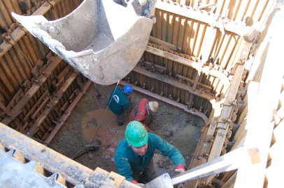 Snímek z výstavby kanalizace