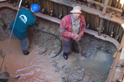 Snímek z výstavby kanalizace