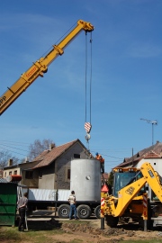 Snímek z výstavby kanalizace