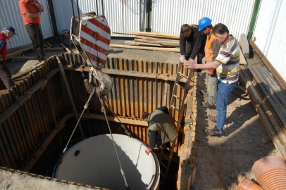 Snímek ze stavby kanalizace